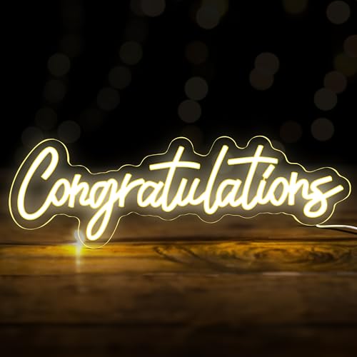 Image of Graduation Decorations 2026 | Congratulations Neon Light Sign | Congratulations Light Up Sign | Graduation Decorative Lights | Backdrop for Grad Decorations Class of 2026, KatchOn