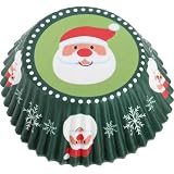 COM-FOUR® 200x Foremki do pieczenia muffinek, swiateczne, 7x3 cm