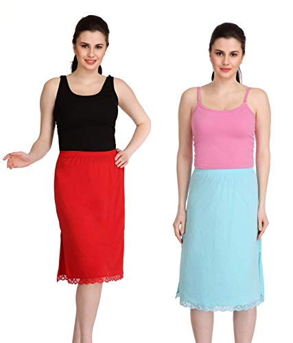 Image of Splash Cotton Rich Regular Skirt Slip for Women - Knee Length