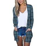 Générique Damen Wintermantel – Mode Langarm Mantel für Frauen Herbst offen vorne Cardigan mit Taschen Casual Duster Leichte Cardigan Pullover Mantel Mama, Bleu foncé, 48