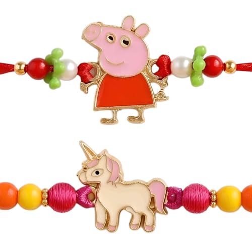 Image of TIED RIBBONS Rakhi for Kids Boy - Set of 2 Premium Designer Rakhi for Kids Boys Baby Brother with Roli Chawal - for Rakshabandhan