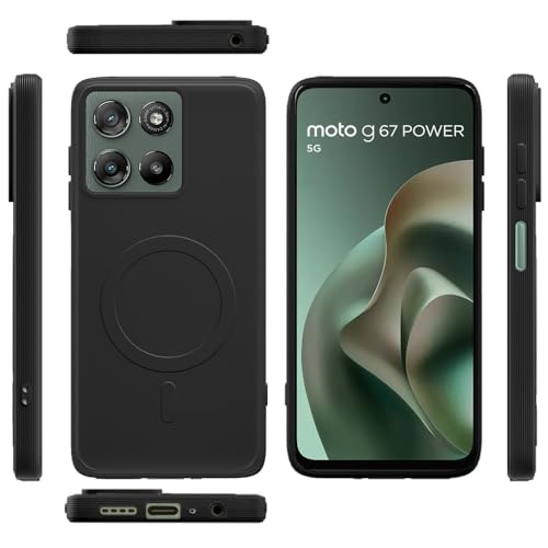 Image of Back Cover | MagFit Ring Design (Non-Magnetic) | Shockproof Protection | Anti-Slip Grip | Raised Camera Edges | Slim Protective Case for Motorola Moto G67 Power 5G / G57 Power 5G (Matte Black)