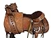 Western Trail Saddle Horse Pleasure Comfortable Ride Tooled Leather Rodeo Cowboy Saddles 15 16 17 18 FQHB (16 Inch, Wavy Border)