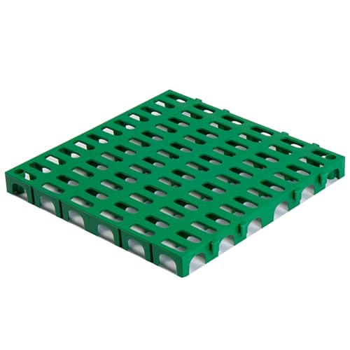 PQXQZ Palets Plastico Palet Cuadrado de Suelo Palet de PláStico Impermeable Palet Plastico de Almacenamiento Entrelazada con Rejillas Transpirables para Supermercados Sótanos y Garajes(Green)