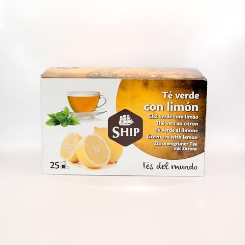 Ship - Té Verde con Limón - Caja de 25 Unidades - Ayuda a Aliviar los Problemas Estomacales - Facilita la Reducción de Grasa Corporal - Aporta Bienestar y Tranquilidad - Infusiones y Tés - imagen 2