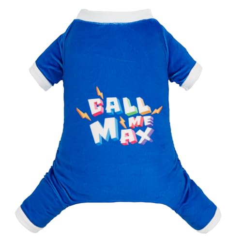 Image of CuteBone Soft & Stretchy Dog Pajamas Call Me Max - Cozy Pet Jammies Breathable Jumpsuit for Small Dogs - All-Season Comfy Outfit Easy-On Pullover Design - Keeps Pets Warm & Comfortable P341M
