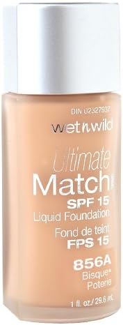 Wet N Wild Ultimate Match Liquid Foundation SPF 15, #856A Bisque - 1 Oz, Pack of 3
