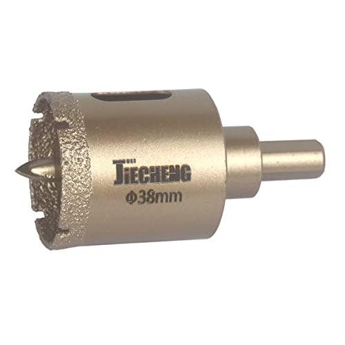 Image of Brazed Diamond 1-1 /2 inch Hole Saw with Center Drill Bit | Ceramic, Porcelain, Tile, Glass, Granite Quartz, Marble, Gemstone, Dry Drilling, 38mm