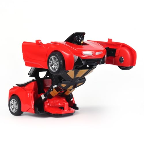 Image of Amazon Brand - Jam & Honey Transforming Action Figure Car | Robot to Car Transforming Toy | Dash to Transform | Ideal for Kids & Collectors | Pack of 2
