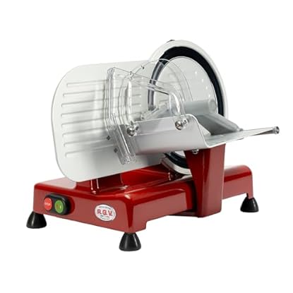 Foto di RGV Affettatrice 22 Luxor Red - Affettatrice Professionale 120W in Alluminio Fuso, Lama Ø220 mm, Spessore Regolabile 0–16 mm, Facile Pulizia