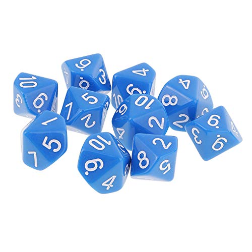Yourandoll 50 STÜCKE Polyedrische Würfel D10 Würfel Dice Spielwürfel for DND RPG Tischspiele (Farbe 1)