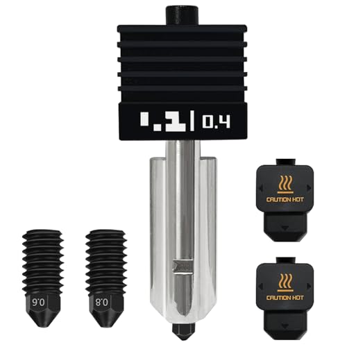 HzdaDeve 0,4 mm Hotend para cabezal de impresión combo H2D, boquilla de acero endurecido a alta temperatura, kit extrusora de repuesto con 1 funda de silicona para laboratorio de bambú A1/A1 Mini