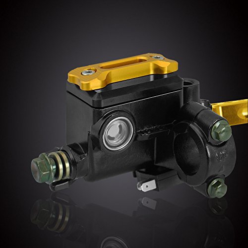 Mzs Gold 7/8 Levers Set Brake Master Cylinder Clutch Lever Universal Short Adjustable Cnc Compatible With Motorcycle Street Sport Dirt Pit Mini Bike Scooter Atv thumb #6