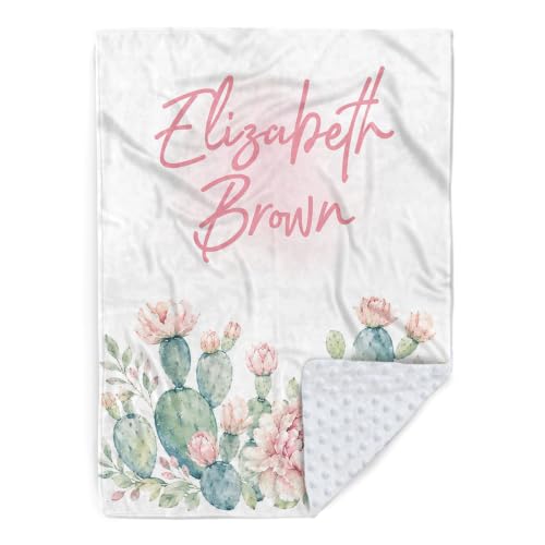 Image of Personalized Baby Blanket for Girls, Custom Nursery Blanket with Name, 30 x 40 Inch Soft Minky Blanket for Baby Toddlers, Newborn Print 16