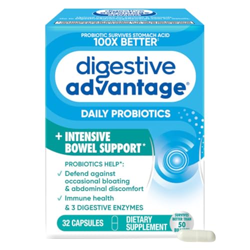 Image of Digestive Advantage Intensive Bowel Support Probiotic Defends Against Gas & Bloating, 32 Count Capsules