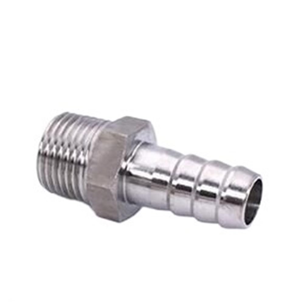 304 Stainless Steel Barbed Fitting, 304 Stainless Steel Barbed Fitting Male Thread to Barb Reducer Pagoda Joint Multi Sizes(15MM*1/2INCH)