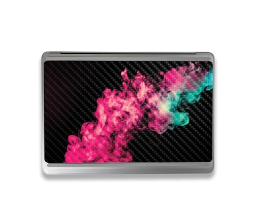 Image of MightySkins Carbon Fiber Skin Compatible with Microsoft Surface Laptop Studio 2 (2023) Full Wrap Kit - Magenta Smoke | Protective, Durable Textured Carbon Fiber Finish | Made in The USA