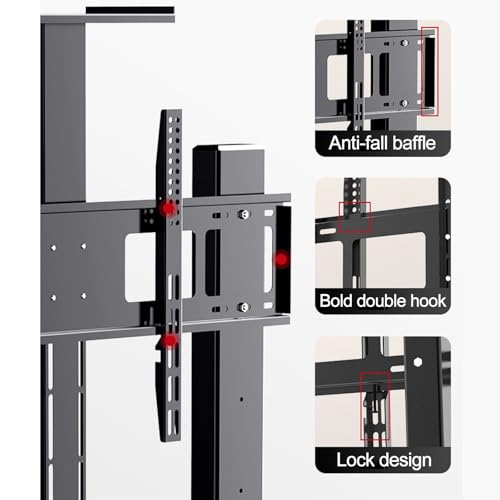 Soporte móvil para TV ajustable con doble estante miniatura 3
