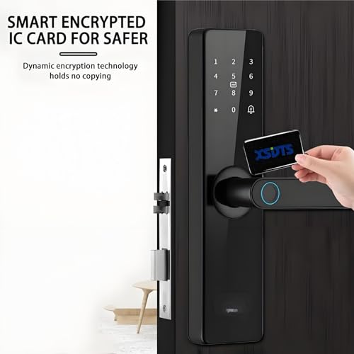Serrure intelligente WiFi F17 noire avec empreinte et code Tuya - 7