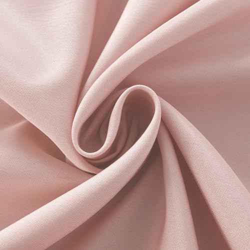 Image of 2-Pack 60x60 inch Dusty Pink Table Cloths, Solid Stain and Wrinkle Resistant Tablecloth, Premium Plain Weave Polyester Fabric Rectangle Table Linen Covers for Hotel, Banquet