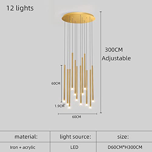Escalier en colimaçon sublimé par un lustre 12 lumières moderne LED - 6