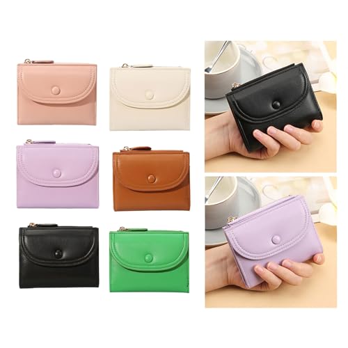 Modern Zippers Closure Card Case for Women Compact Size Practical PU Leather Fashion Accessory Elegant Compact Card Holder (Green)2