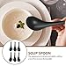 Hemoton 6pcs Melamine Ramen Soup Spoons - Long Handle, Black - Ideal for Home, Restaurant, Hotel Use - 6.29 * 1.96 * 0.78inch