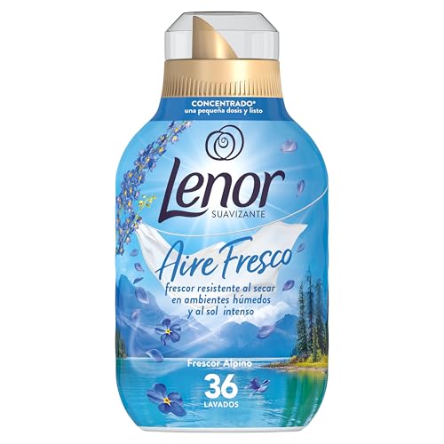 Miniatura 2 de Lenor Aire Fresco Suavizante Para Ropa Frescor Alpino 36 Lavados, 6 X 504ml, Frescor Resistente Al Secar En Ambientes Húmedos O Al Sol Intenso