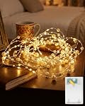 AdalyRoma – AdalyRoma Perlen Lichterkette mit Timer, Warmweiß, 5m 50 LED