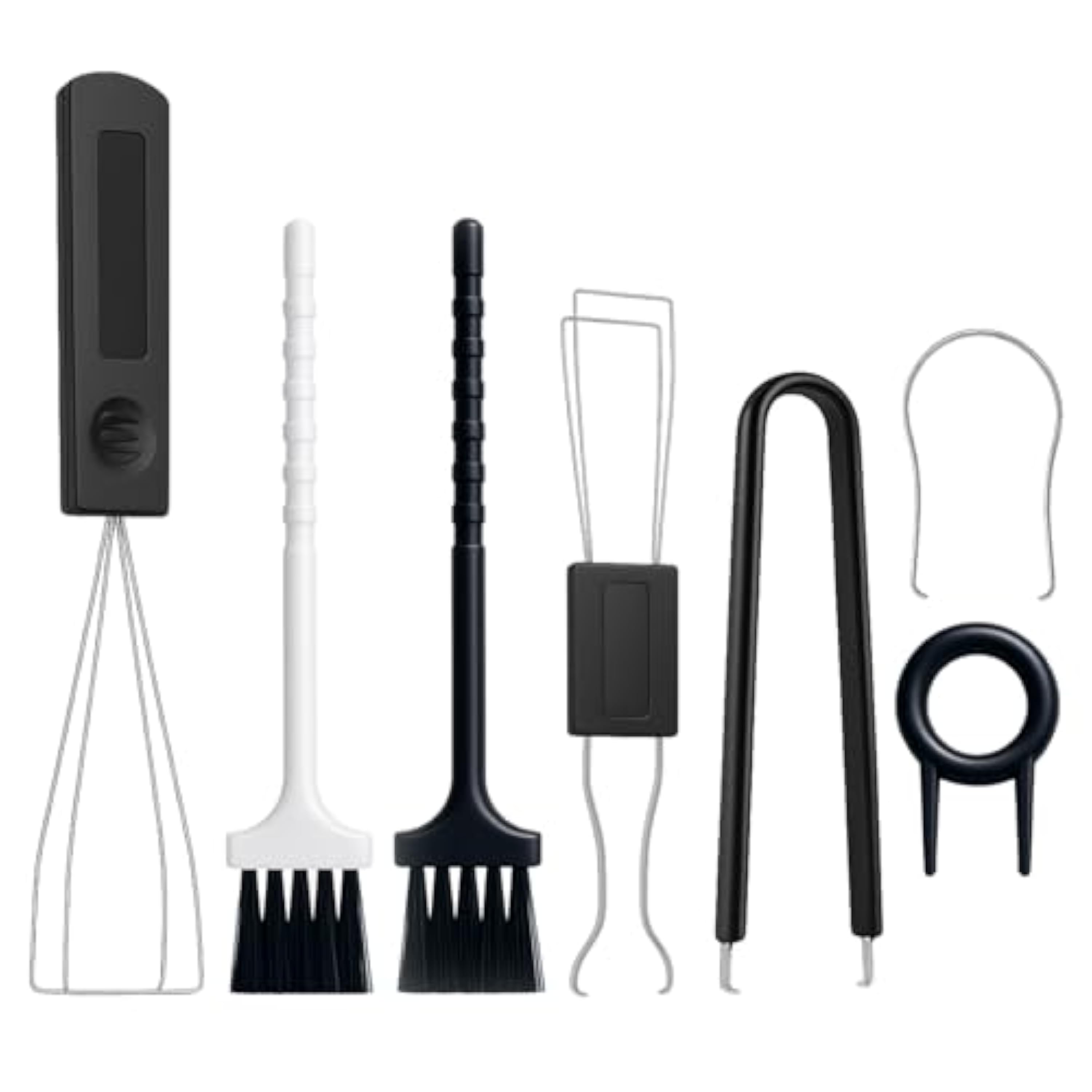 7 Piezas Completo de Extractores de Teclas, Incluye Extractores Teclas, Pinzas, Cepillos de Limpieza y Extractor Eje Dual, Kit de Extractor de Teclado para Mantenimiento y Limpieza Profunda