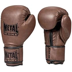 METAL BOXE - Guantes para Entrenamiento de Boxeo de Adulto Unisex, Color marrón, 14 oz