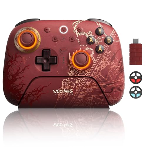 Image of 8BitDo Ultimate 2 Wireless Controller with TMR Joysticks for Windows & Android, Gaming Controller with Switchable Hall Effect /Tactile Triggers, RGB Fire Ring, 8Speed Wireless Tech, Charging Dock,WUCHANG: Fallen Feathers-Red