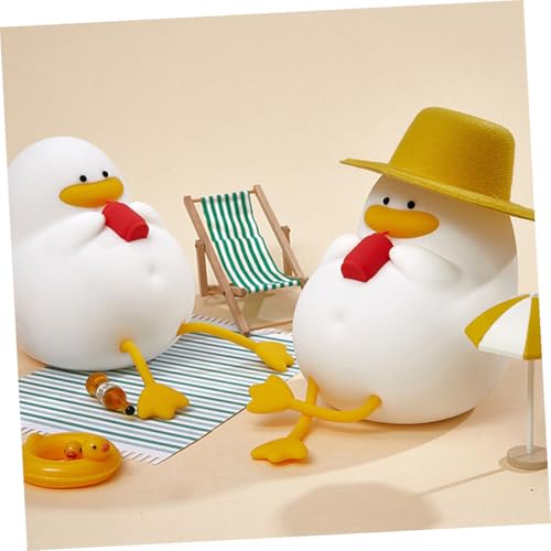 Lámpara de mesa de noche silicona forma pato recargable miniatura 7