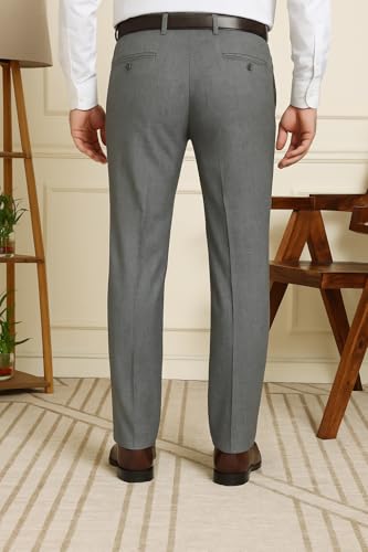 Image of SaintX Men's Premium Stretchable Formal Trouser with Techno Flex Waistband | Slim Fit | Italian Design | Triple Blend Special Fabric Pants | Office Wear /Executive Wear