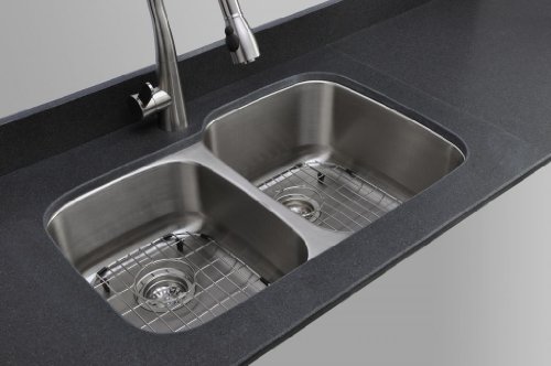 Wells Cmu3221-79-16-1 Craftsmen Series Kitchen Sink Package, 32" 40/60, Brushed Matte Finish #TOP3