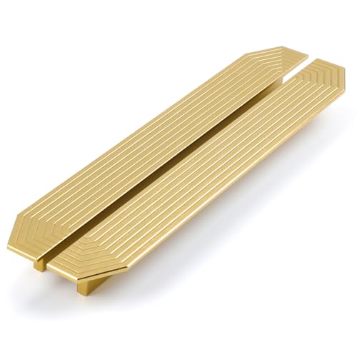 BaiNong 2 Pack Gold Drawer Pulls 9.8" Cabinet Handles Traditional Retro