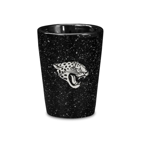 Rico Industries NFL Football Jacksonville Jaguars 2oz Ceramic Shot Glass for Fans, Laser Engraved In Team Color Single Shot Glass