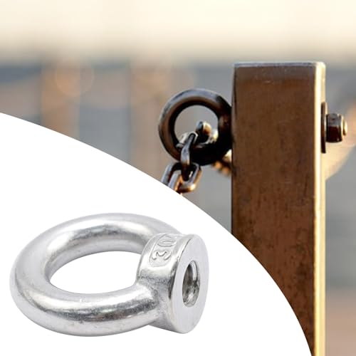 Image of Antrader 10pcs 304 Stainless Steel Ring Shape M8 Lifting Eye Threaded Nut