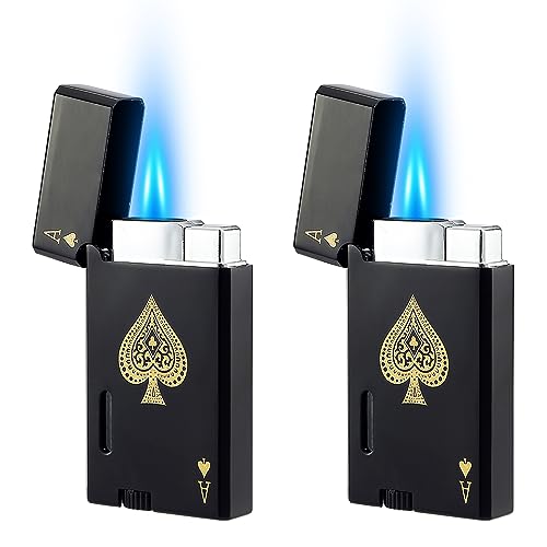Encendedor de butano doble llama 2 pack negro