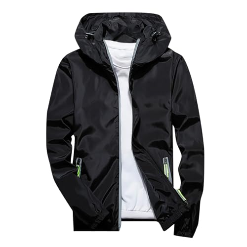 Vestes De Randonnée Homme Grande Taille- Vestes De Sport Fermeture Éclair Avec Réfléchissante Poches Coupe Slim Décontracté Couleur Unie Manteau Chic...