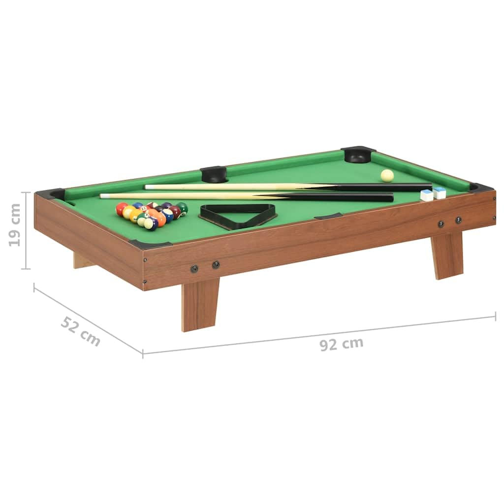 Mini table de billard pour enfants et adultes, table de jeu de billard portable, 92 x 52 x 19 cm, accessoires inclus, table de jeu stable en MDF