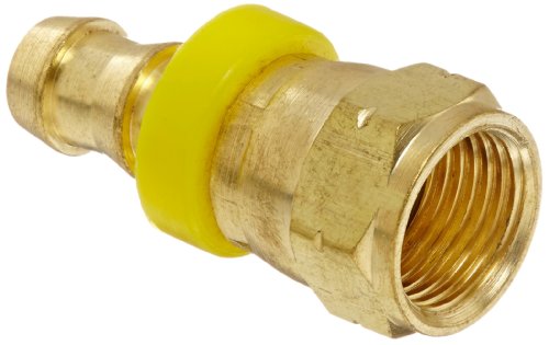 Eaton Weatherhead 10006B-406 Flare Female Swivel Fitting, SAE 45-Degree, CA360 Brass, NULL, 3/8
