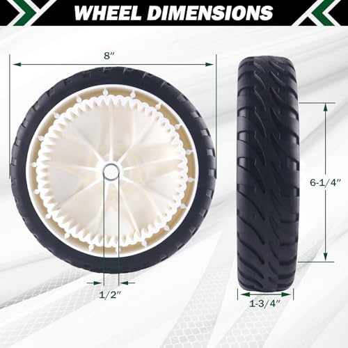 CheeMuii Lawn Mower Wheels - Dimensions