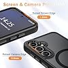 YENAPOON for Samsung Galaxy S25 Case, Matte Magnetic Phone Case with 1 Screen Protector, Support for Magsafe, Translucent Frosted Shockproof Protective Cover for Samsung Galaxy S25, Black