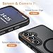 YENAPOON for Samsung Galaxy S25+ Plus Case, Matte Magnetic Phone Case with 1 Screen Protector, Support for Magsafe, Translucent Frosted Shockproof Protective Cover for Samsung Galaxy S25+ Plus, Black
