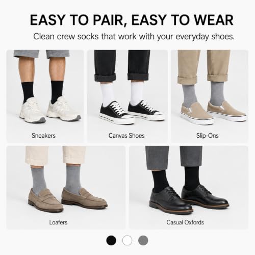 NIASOUL 6 Pack Mens Cotton Dress Socks,Lightweight Mini Crew Socks - image 6