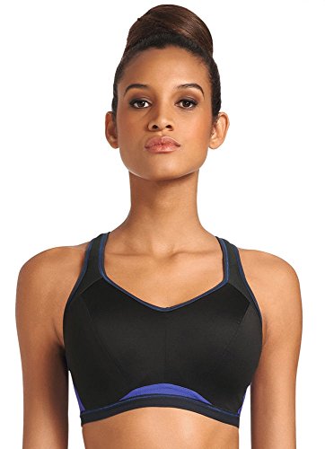 Freya Women's Underwire Crop Top Sports Bra, Electric Black, 32F