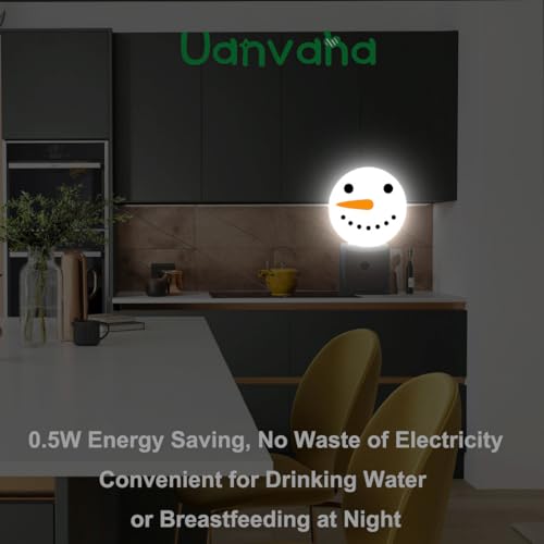 Image of Cute Snowman Night Light Christmas Snowman Winter Plug-in Nightlight Auto Sensor LED Lighting for Men Women Boys Girls Christmas Thanksgiving Holiday Gifts