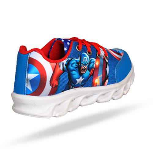Tênis Masculino Infantil Led Luzinha Capitão America + Chinelo (25)
