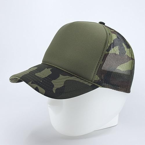 Image of The Vintage Year High Crown Foam Mesh Camouflage Trucker Hat Baseball Cap